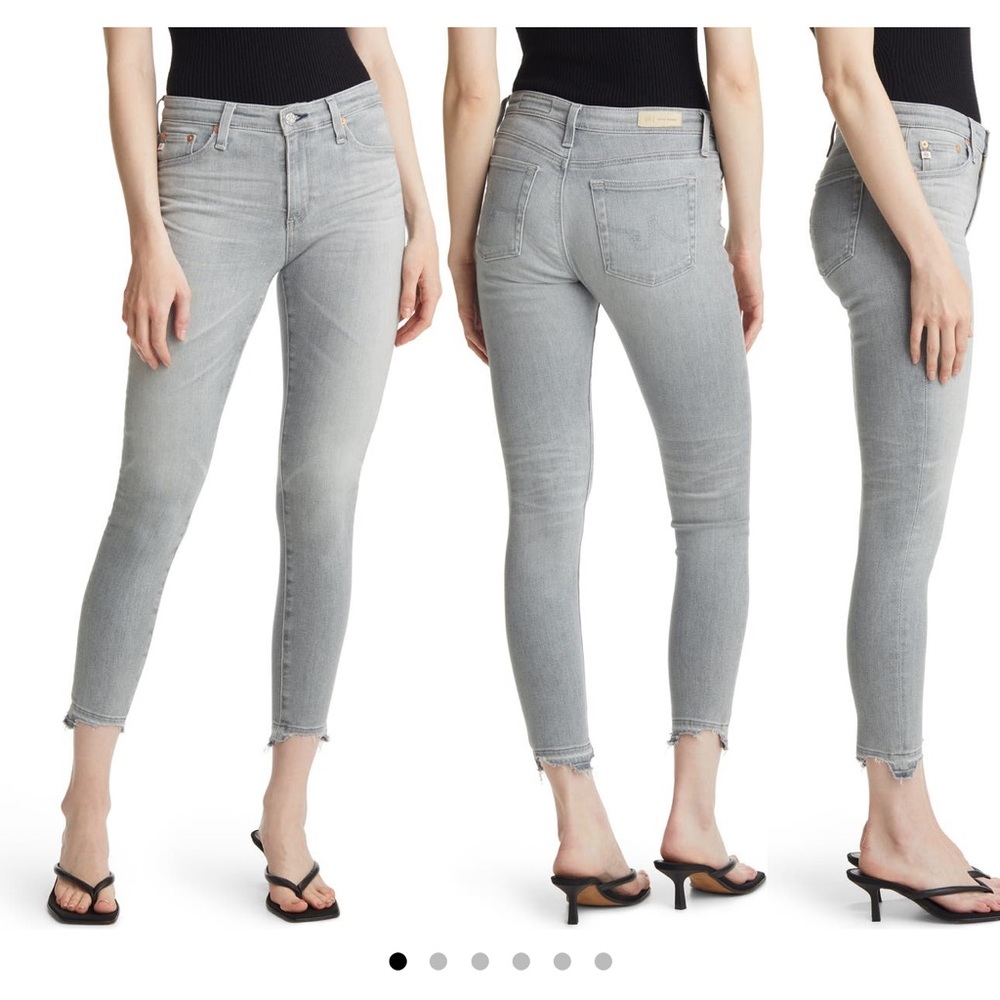 GENTLY USED - AG DENIM Farrah High Waist Raw Hem Skinny Jeans